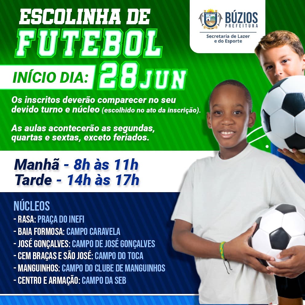 Inscrições para Escolinha de Futebol