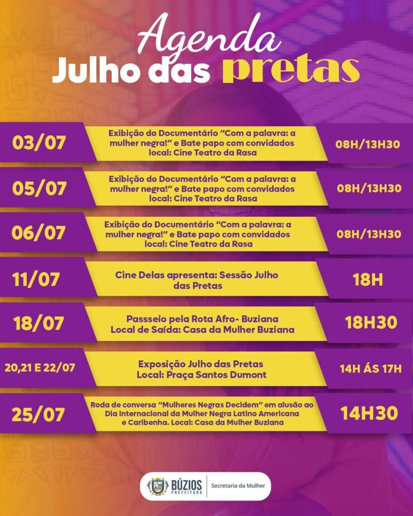 Programação Julho das Pretas tem início nesta quinta (13