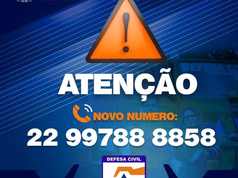 NOVO NÚMERO DEFESA CIVIL