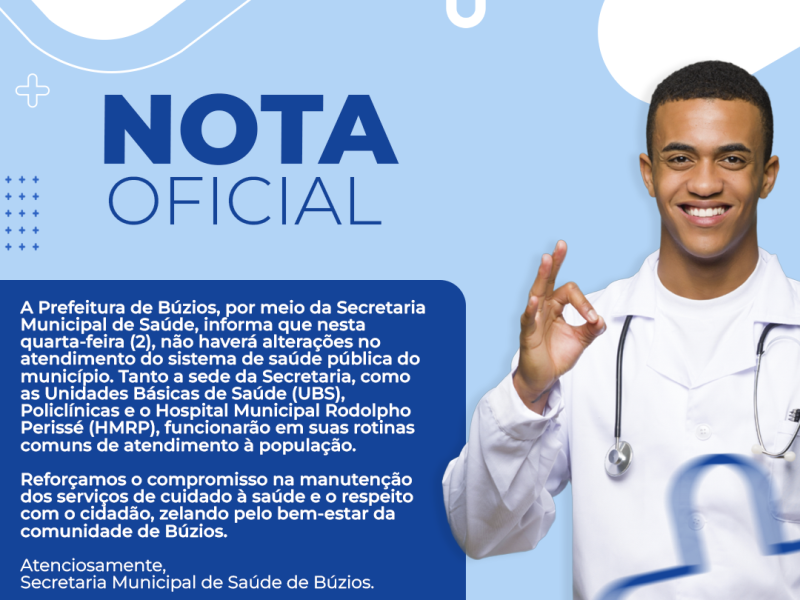 Nota oficial sáude