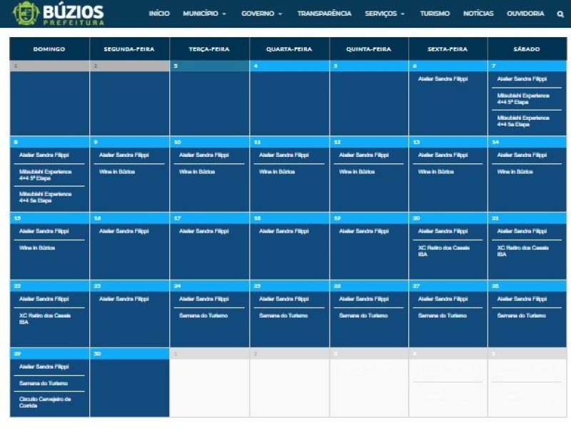 Site da Prefeitura de Búzios passa a ter calendário com todos os eventos do município
