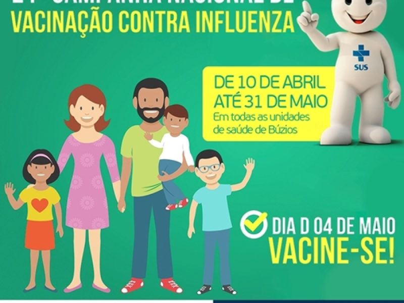 Búzios terá "Dia D" contra a Influenza neste sábado (4)